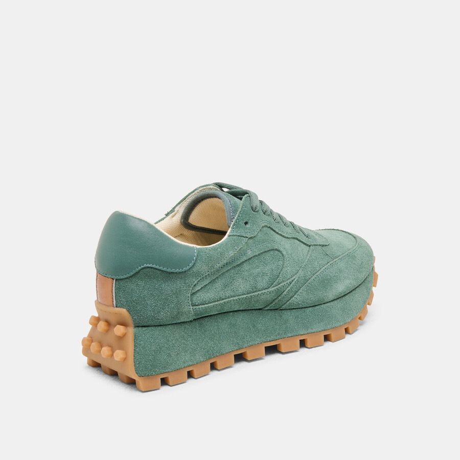 tricia sneakers dk green suede