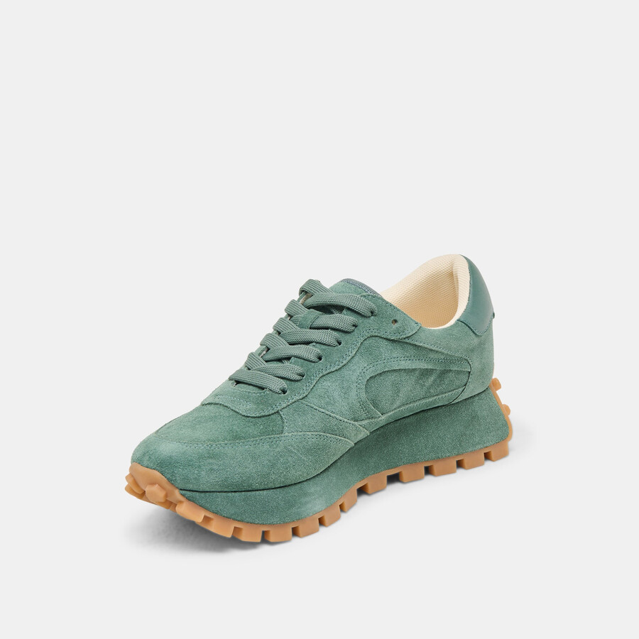 tricia sneakers dk green suede