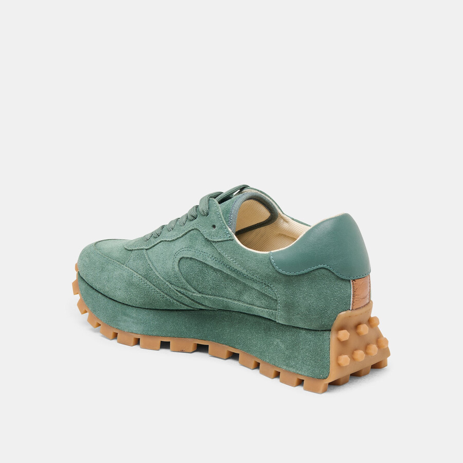 tricia sneakers dk green suede