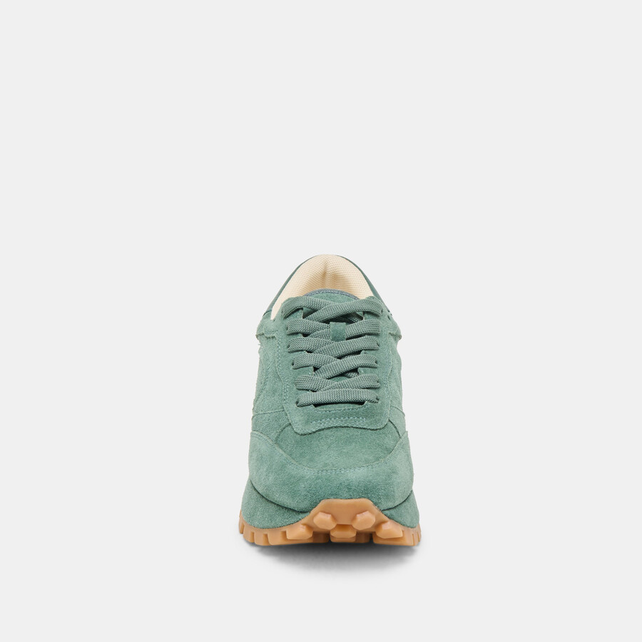 tricia sneakers dk green suede