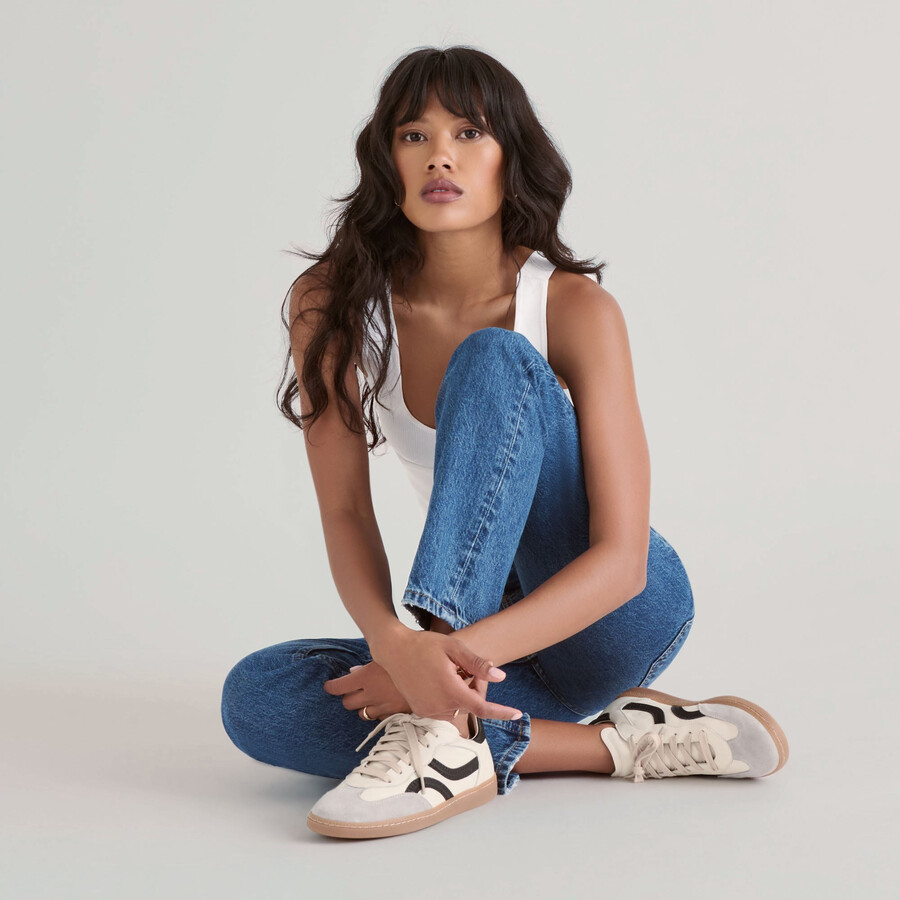 rebel sneakers white black leather