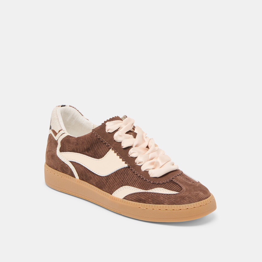 notice sneakers chocolate corduroy