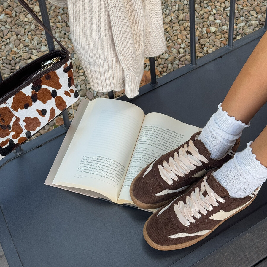 notice sneakers chocolate corduroy