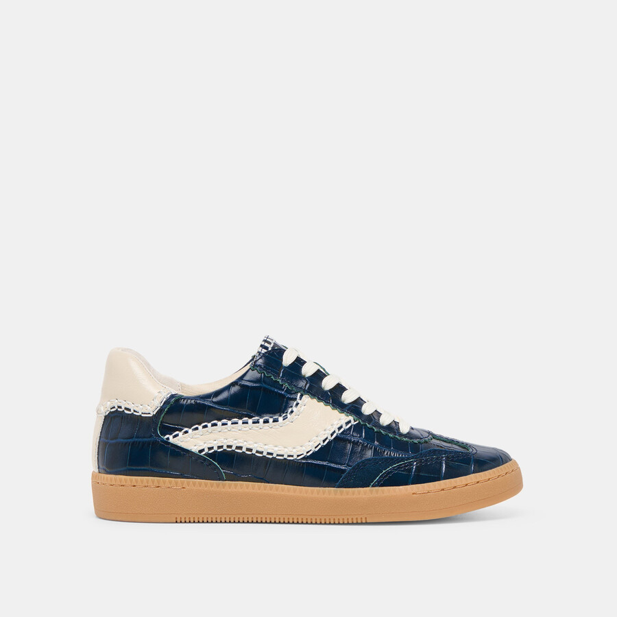 notice stitch sneakers ink croco embossed leather