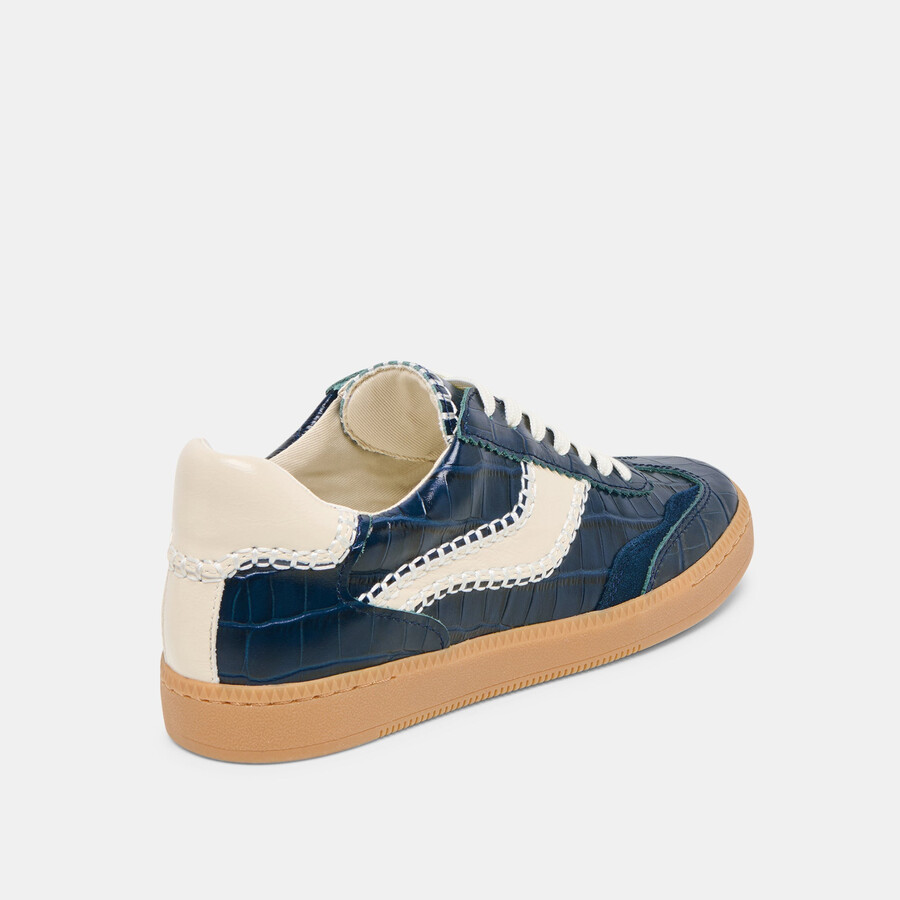 notice stitch sneakers ink croco embossed leather
