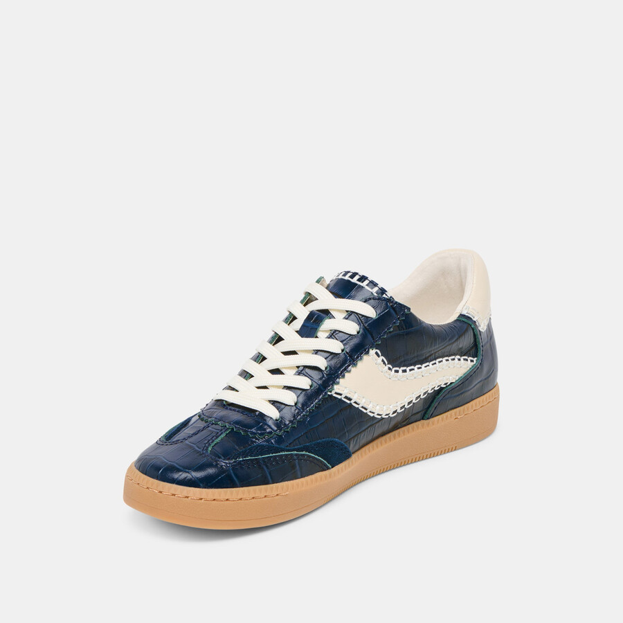 notice stitch sneakers ink croco embossed leather