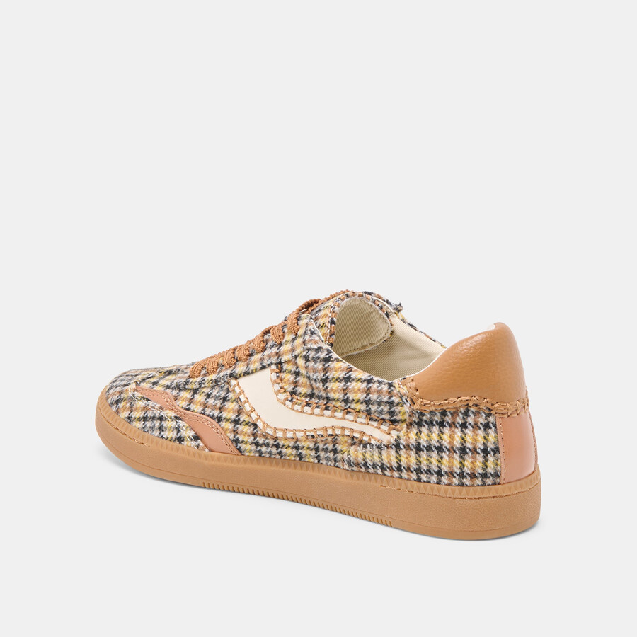 notice stitch sneakers yellow plaid tweed