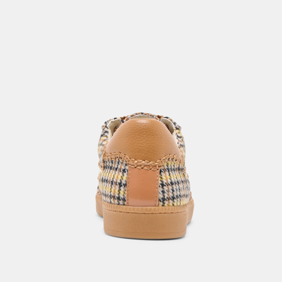 notice stitch sneakers yellow plaid tweed