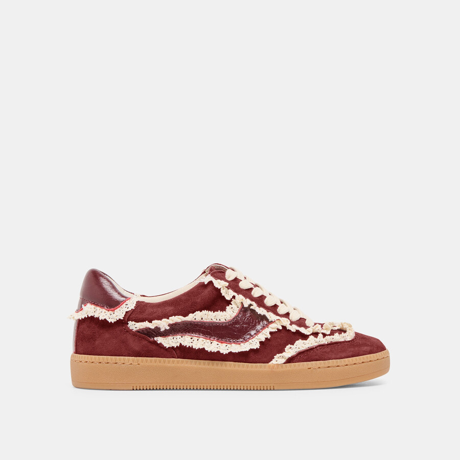 notice lace sneakers oxblood suede