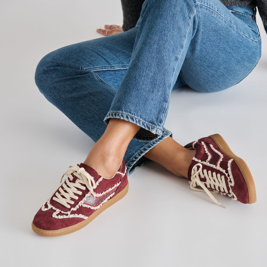 notice lace sneakers oxblood suede