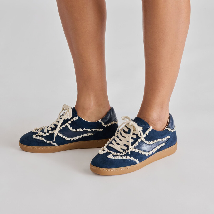 notice lace sneakers navy suede