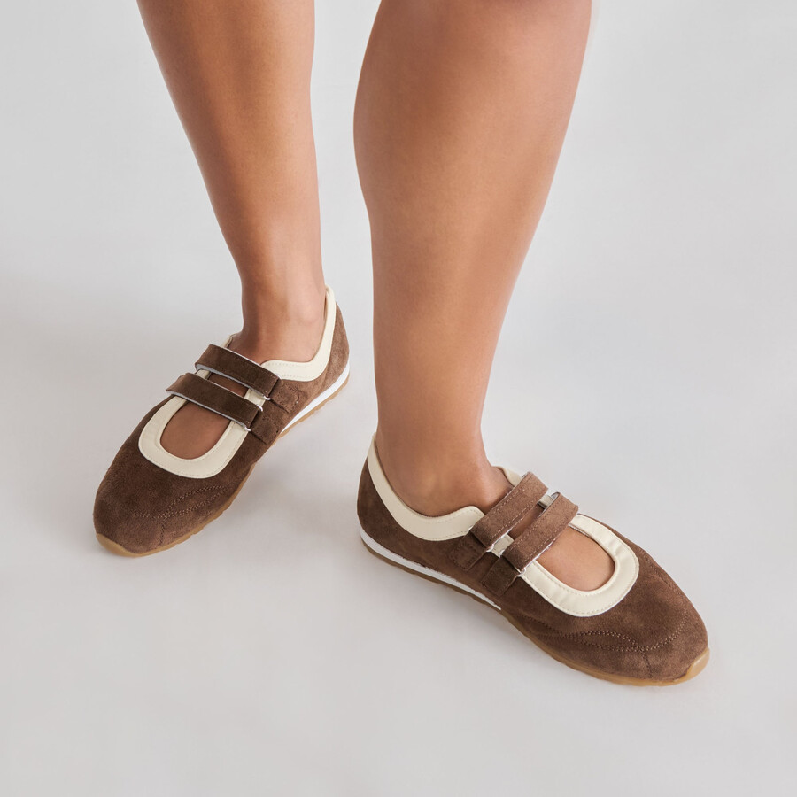 swan sneakers dk brown suede