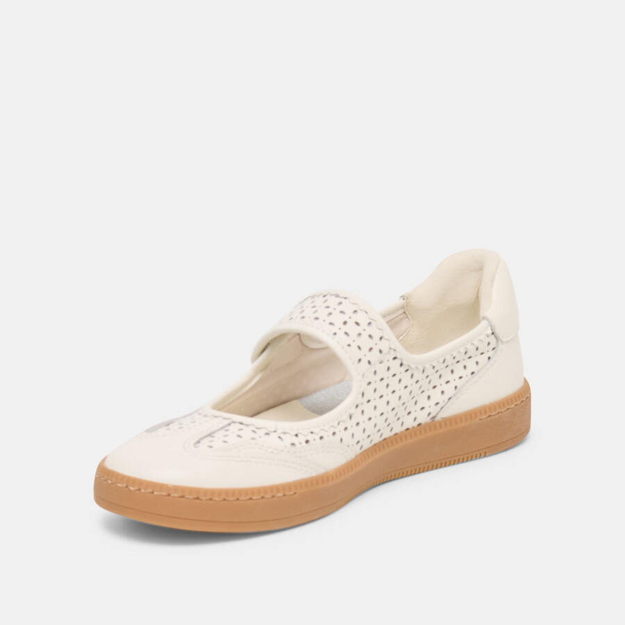 nanet sneakers white perforated leather