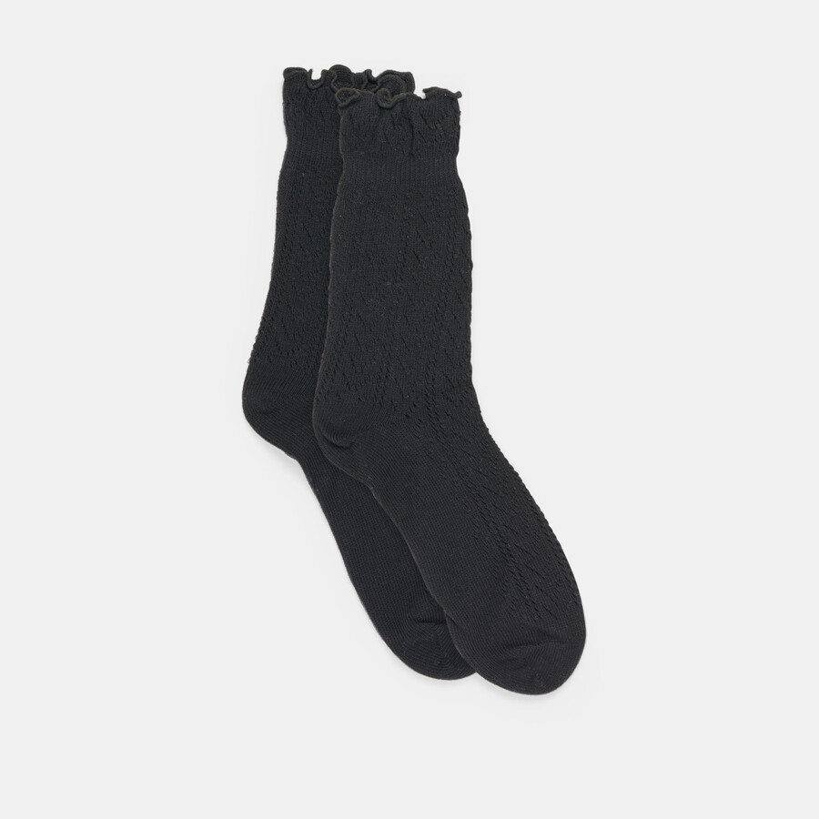 pointelle socks black
