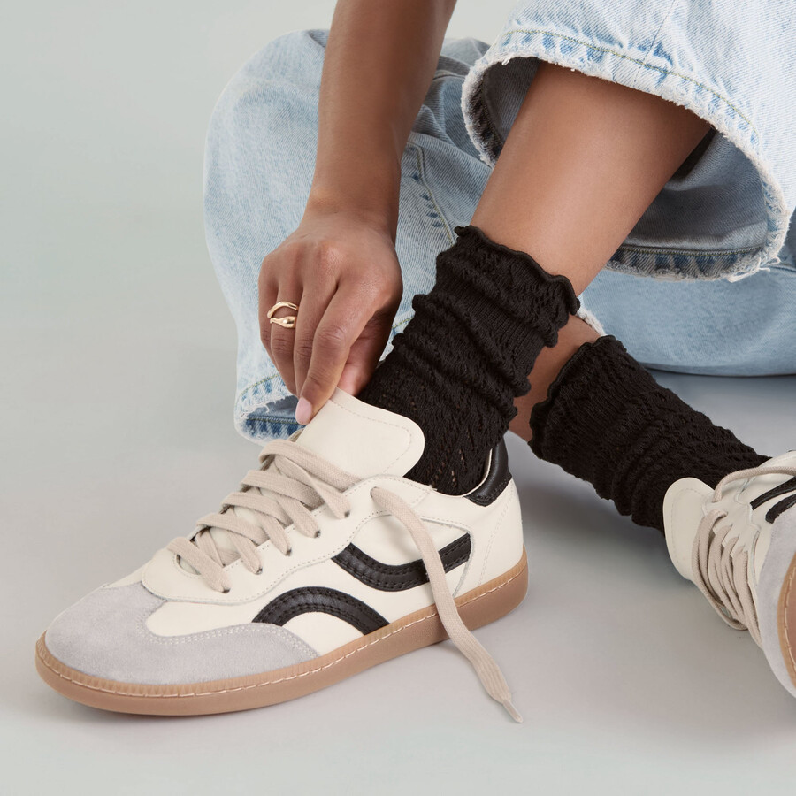 pointelle socks black