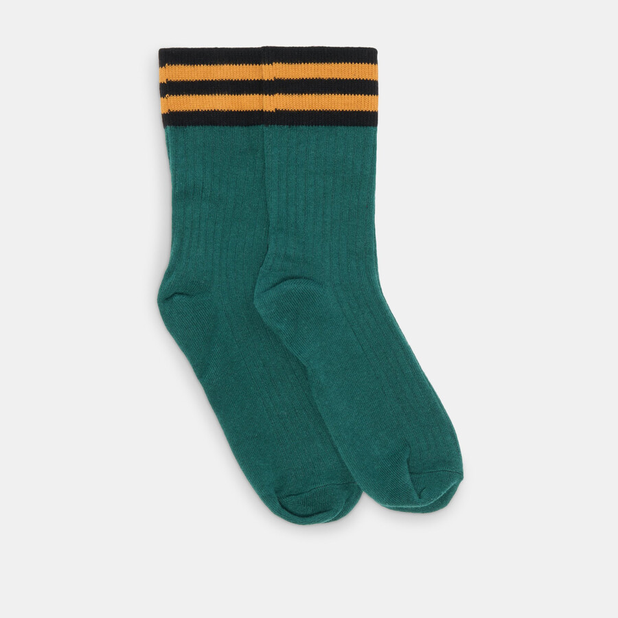 multi stripe crew socks green