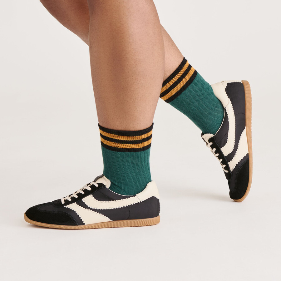 multi stripe crew socks green