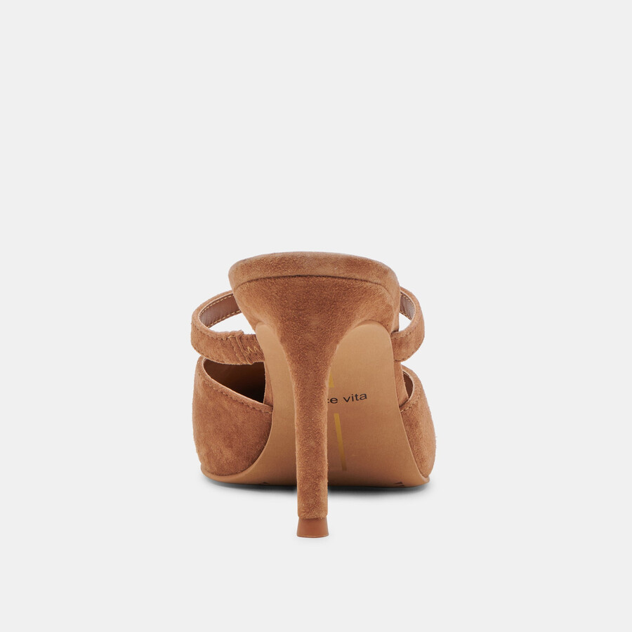kanika heels pecan suede