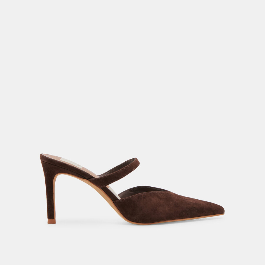 kanika heels dk brown suede