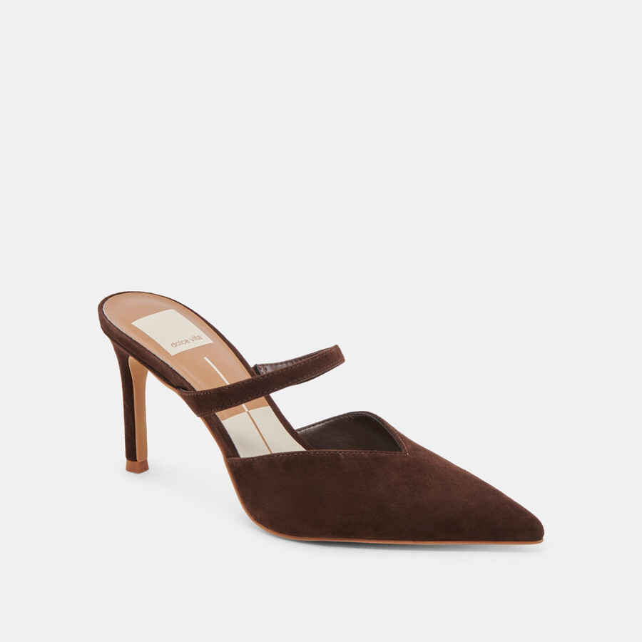 kanika heels dk brown suede