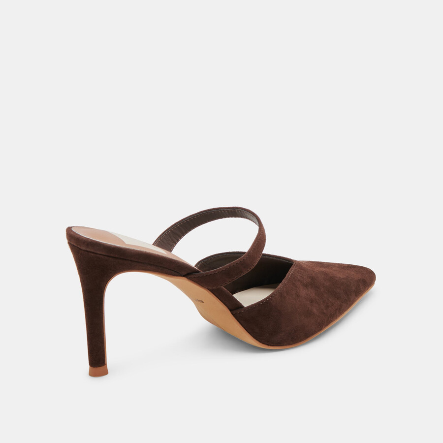 kanika heels dk brown suede