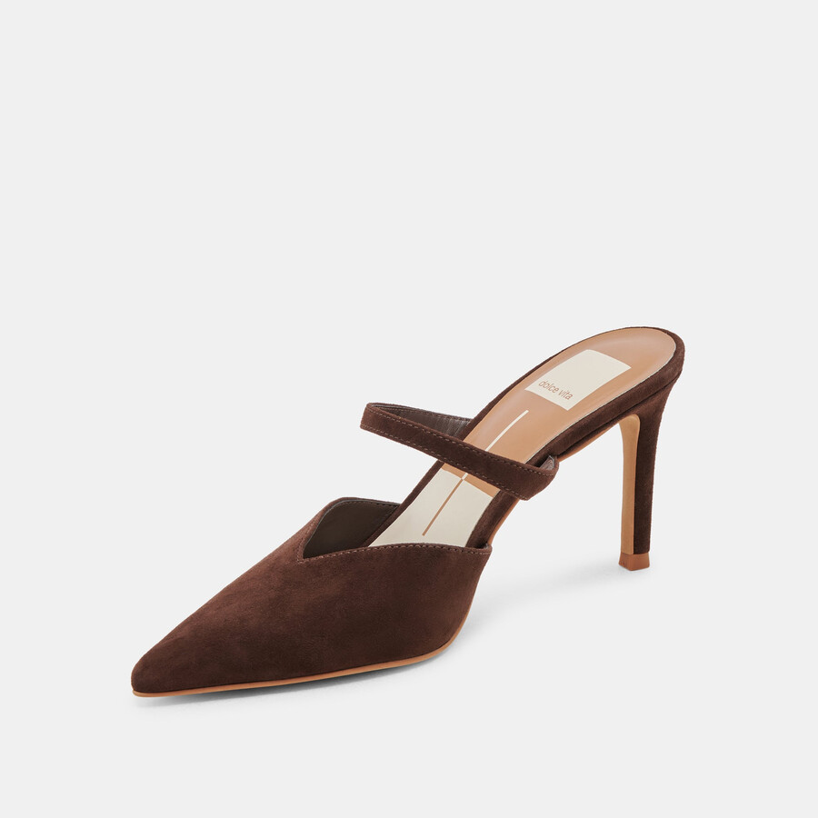 kanika heels dk brown suede