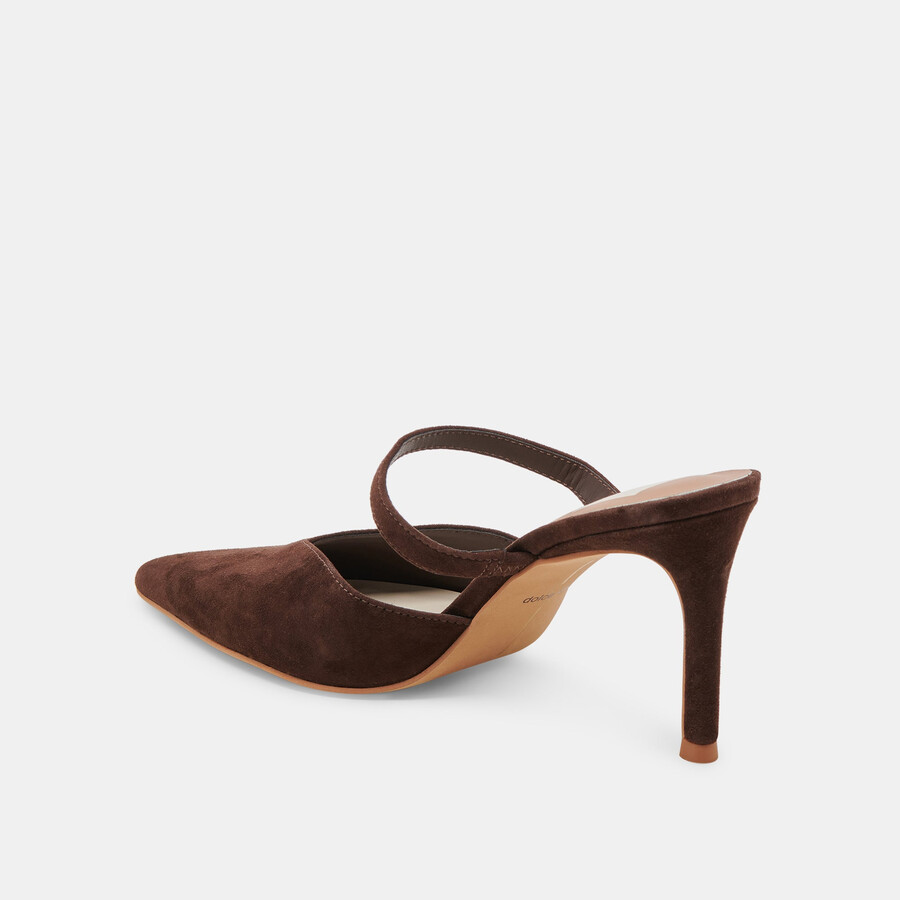 kanika heels dk brown suede