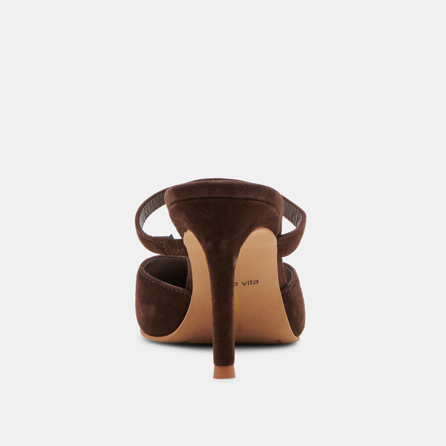 kanika heels dk brown suede