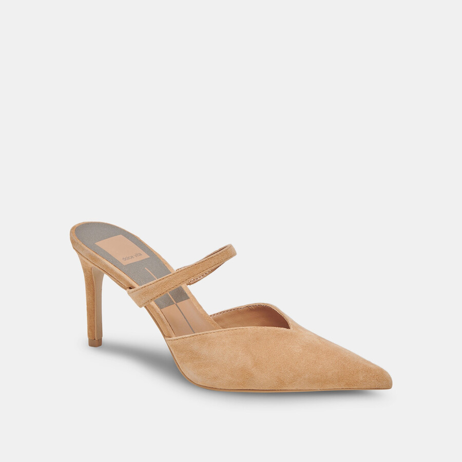 kanika wide heels tan suede