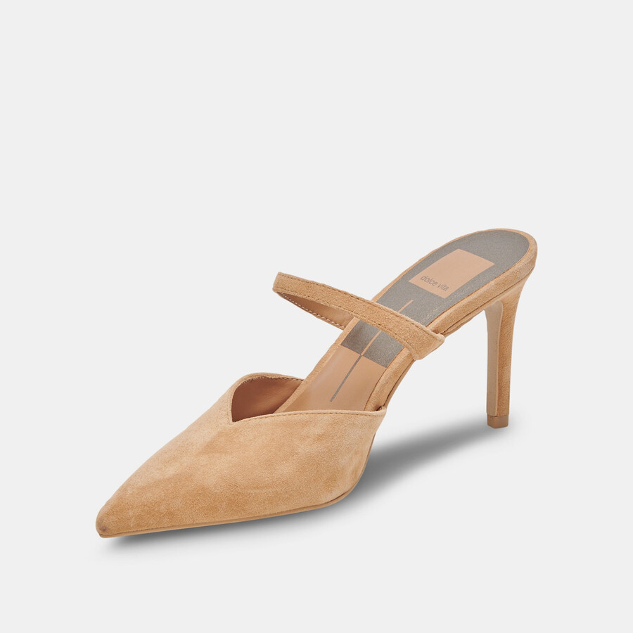 kanika wide heels tan suede