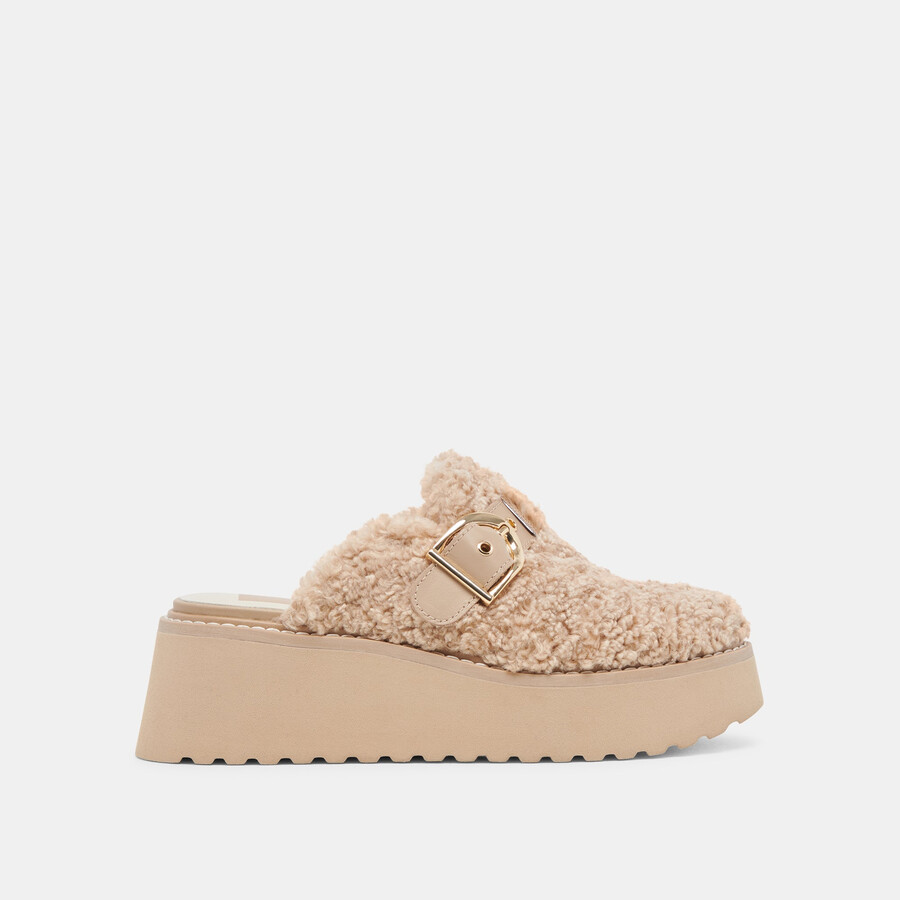 lelani plush flats natural plush