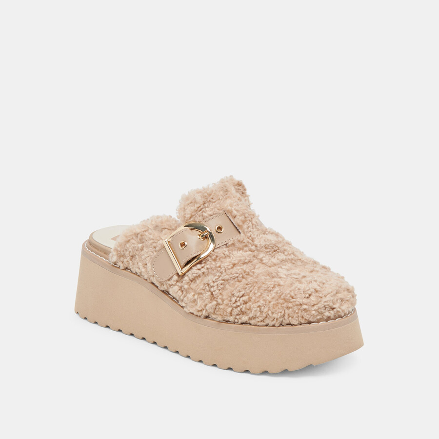 lelani plush flats natural plush