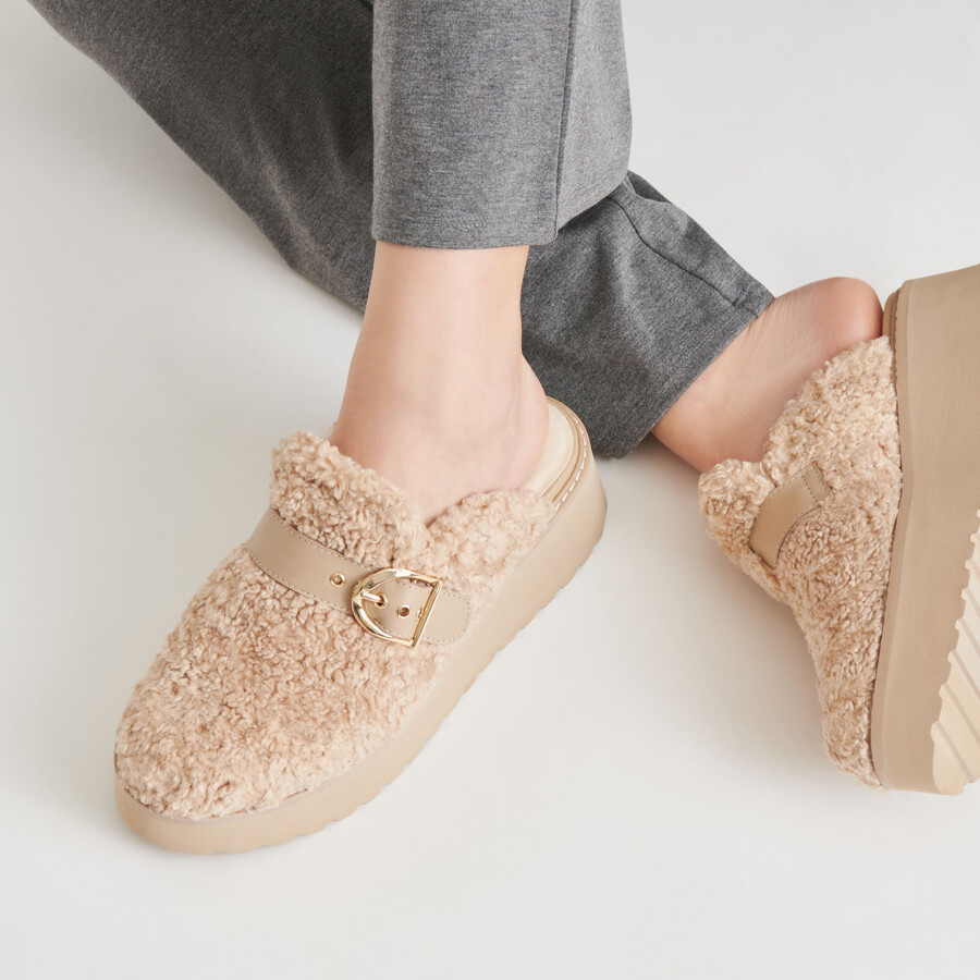 lelani plush flats natural plush