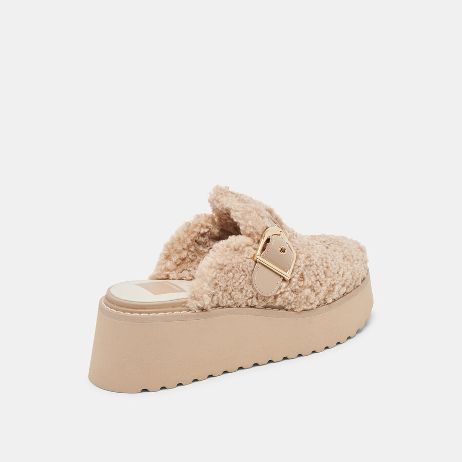 lelani plush flats natural plush