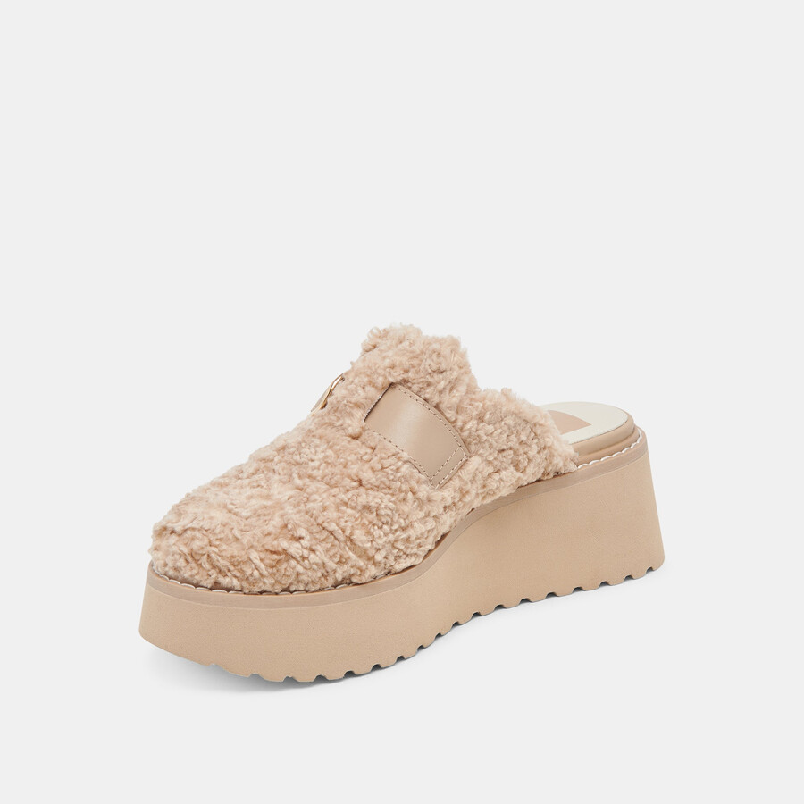 lelani plush flats natural plush