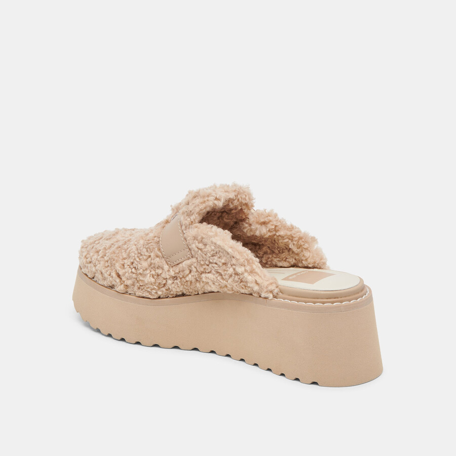 lelani plush flats natural plush