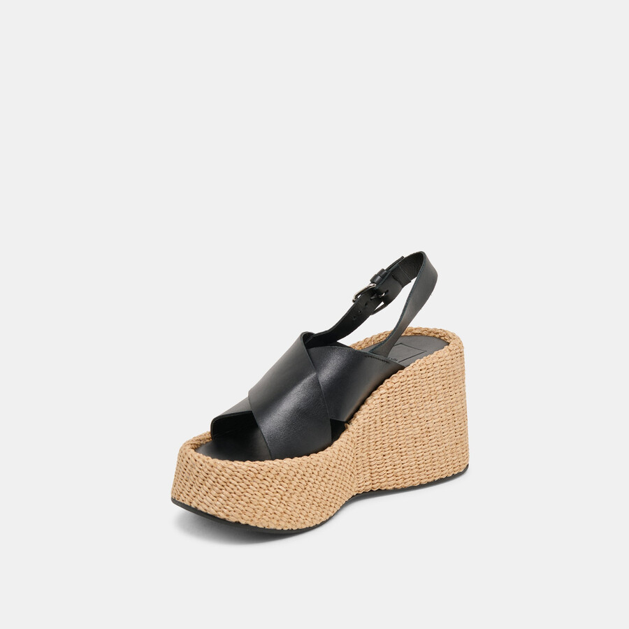 skylar wedges black leather