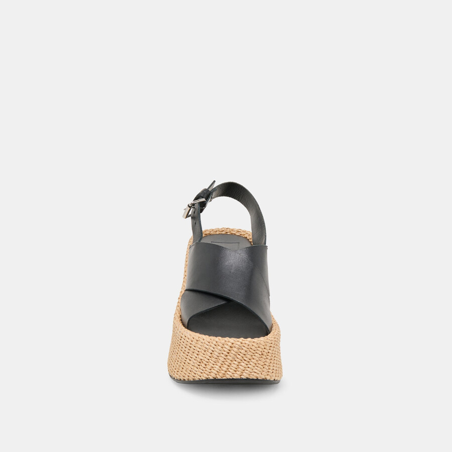 skylar wedges black leather