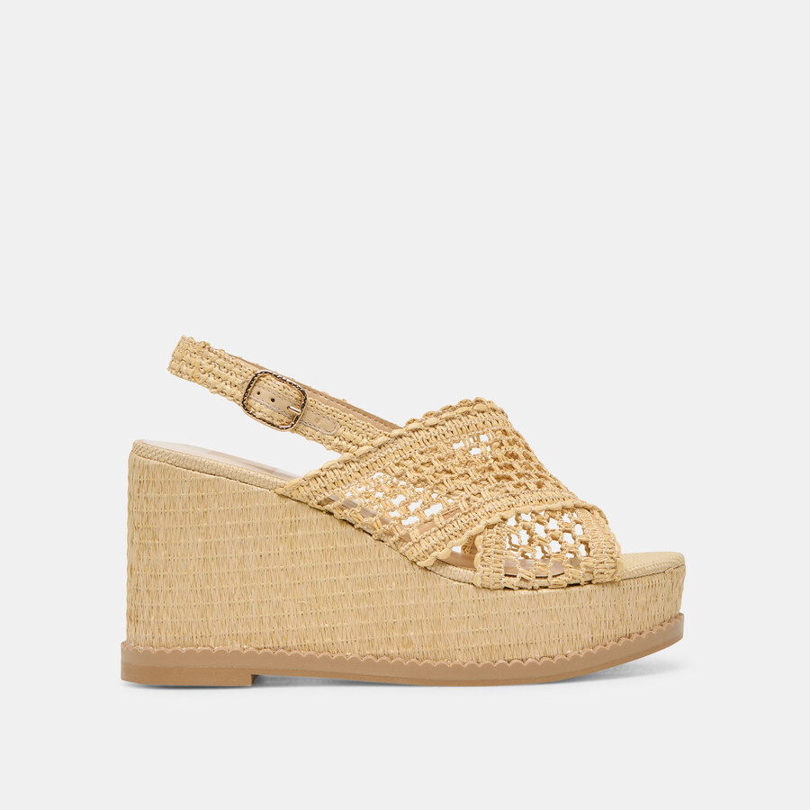 dexler wedges lt natural woven raffia