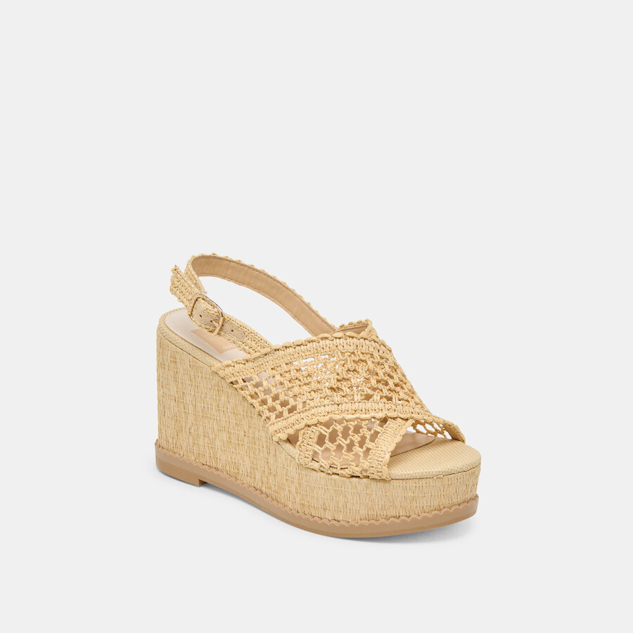 dexler wedges lt natural woven raffia