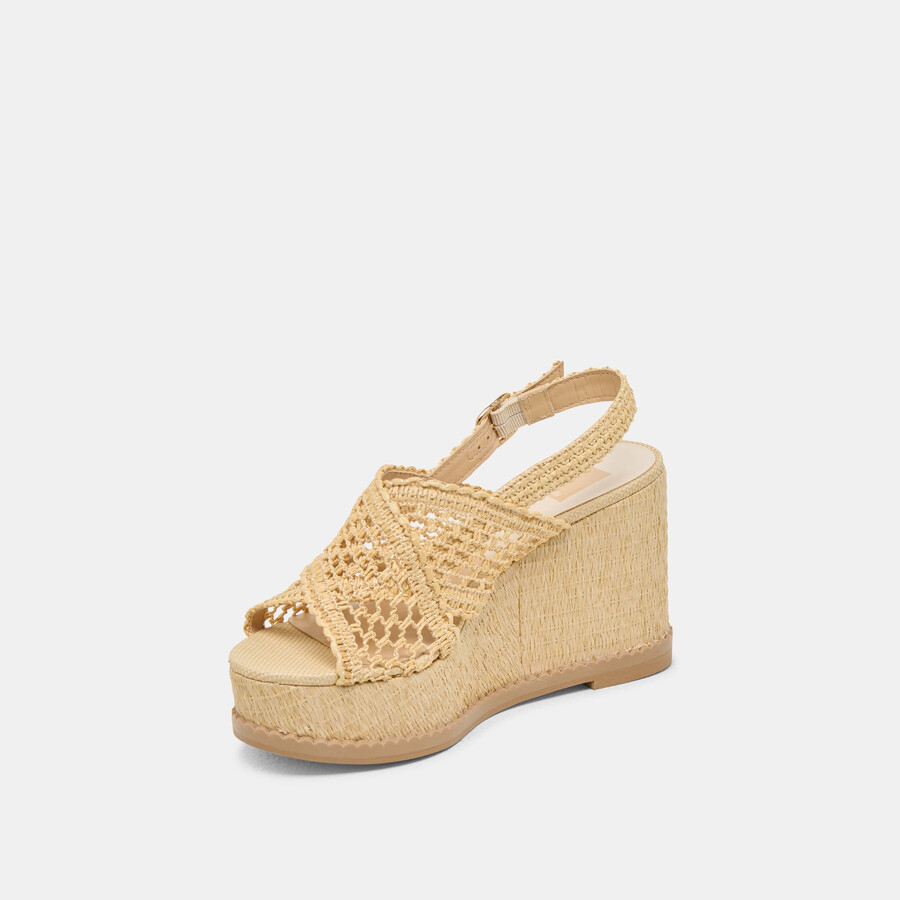 dexler wedges lt natural woven raffia