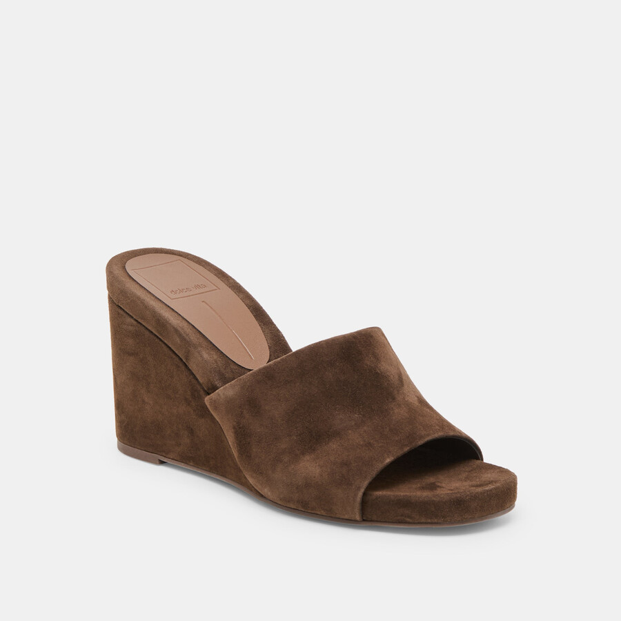 holta wedges dk brown suede
